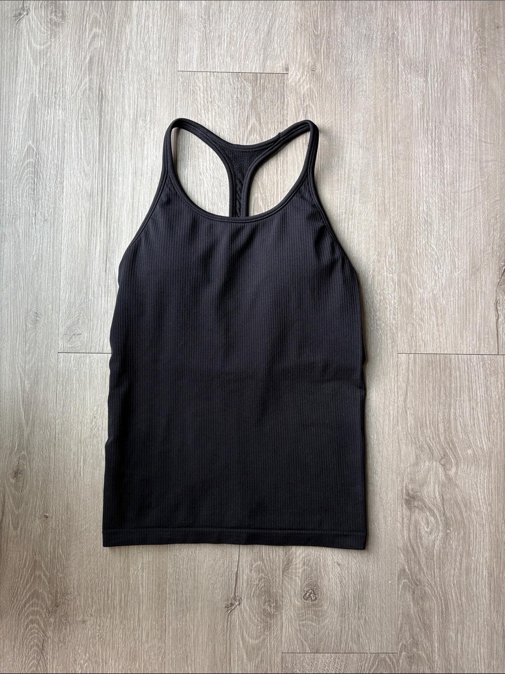 Athleta Black Ribbed Racerback Tank Top